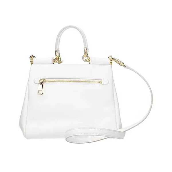 Túi Xách Nữ Dolce & Gabbana D&G Small Calfskin Sicily Soft Bag BB7400AG64280002 Màu Trắng