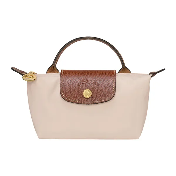 Túi Xách Nữ Longchamp Le Pliage Original Pouch With Handle Màu Be Nâu - Túi xách - Vua Hàng Hiệu