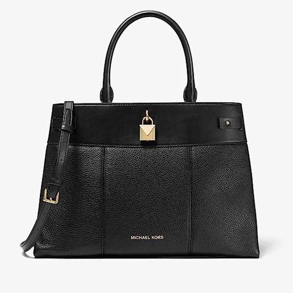 Túi Xách Nữ Michael Kors MK Gramercy Large Pebbled Cuero Satchel Màu Đen