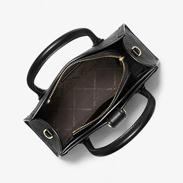 Túi Xách Nữ Michael Kors MK Natural Gabby Logo Satchel 35S3G5GS5B Màu Đen Xám