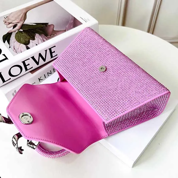 Túi Xách Nữ Self-Portrait Mini Bag With Crystal Appliqués Màu Hồng Tím - Túi xách - Vua Hàng Hiệu