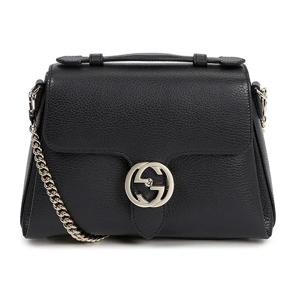 Túi Xách Tay Nữ Gucci GG Interlocking Top Handle 510302 CAO0G 1000 Màu Đen