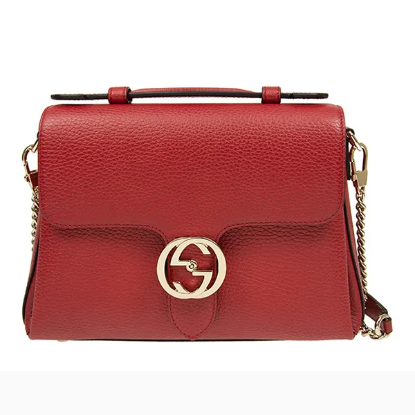 Túi Xách Tay Nữ Gucci GG Interlocking Top Handle 510302 CAO0G 6420 Màu Đỏ