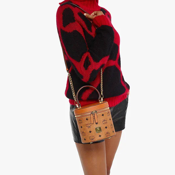 Túi Xách Tay Nữ MCM Cylinder Crossbody Bag In Visetos MWRAACG01CO001 Màu Nâu