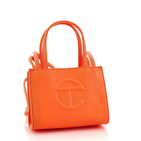 Túi Xách Tay Nữ Telfar Shopping Tote Faux Leather Small Orange Màu Cam