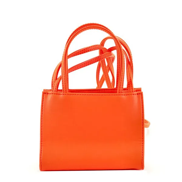 Túi Xách Tay Nữ Telfar Shopping Tote Faux Leather Small Orange Màu Cam