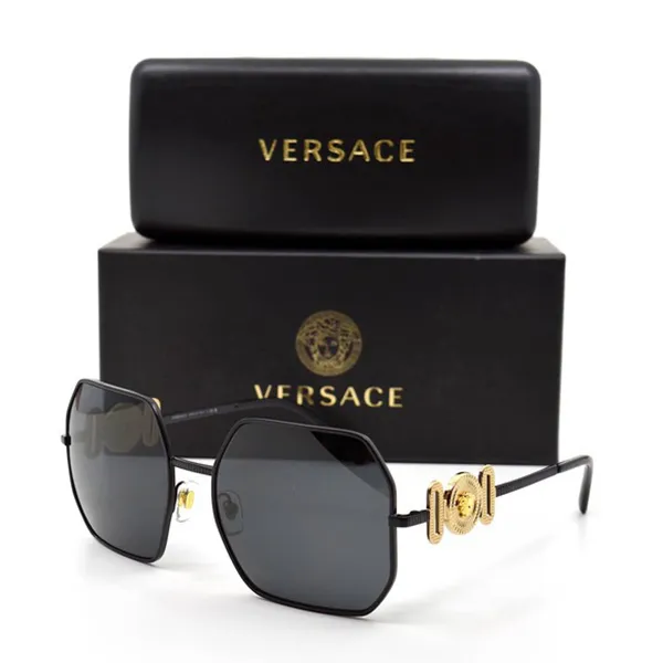 Kính Mát Nữ Versace Women's Black Sunglasses VE2248-126187 Màu Xám Đen