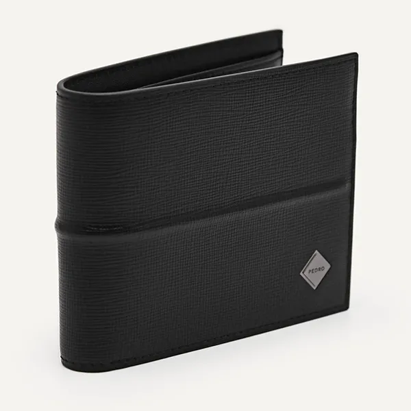 Ví Nam Pedro Embossed Leather Bi-Fold Wallet With Insert 15940238 Màu Đen