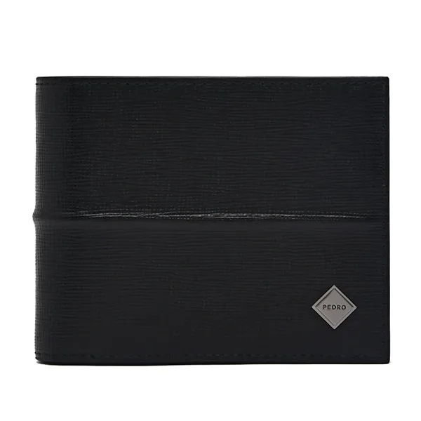 Ví Nam Pedro Embossed Leather Bi-Fold Wallet With Insert 15940238 Màu Đen