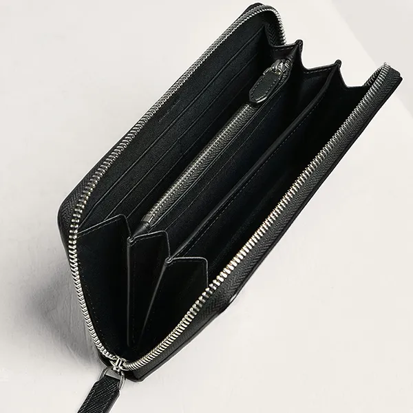 Ví Nam Pedro Oliver Embossed Leather Zip-Around Wallet 16500023 Màu Đen - Túi xách - Vua Hàng Hiệu