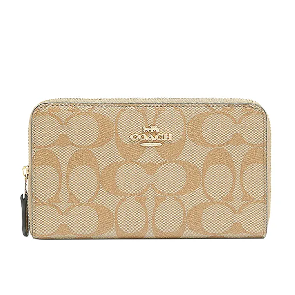 Ví Nữ Coach Medium Id Zip Wallet In Signature Canvas 88913 Màu Khaki