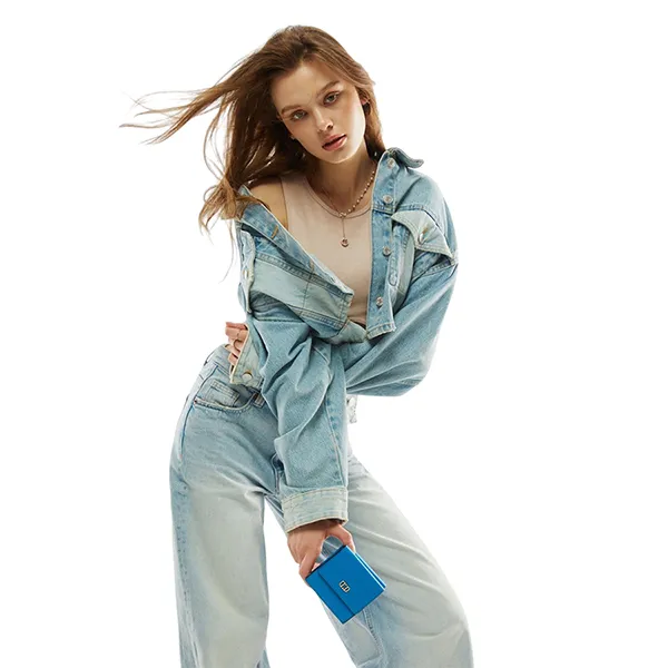 Ví Nữ Lyn Colorist Short Wallets LL23FWS017 Màu Xanh Blue