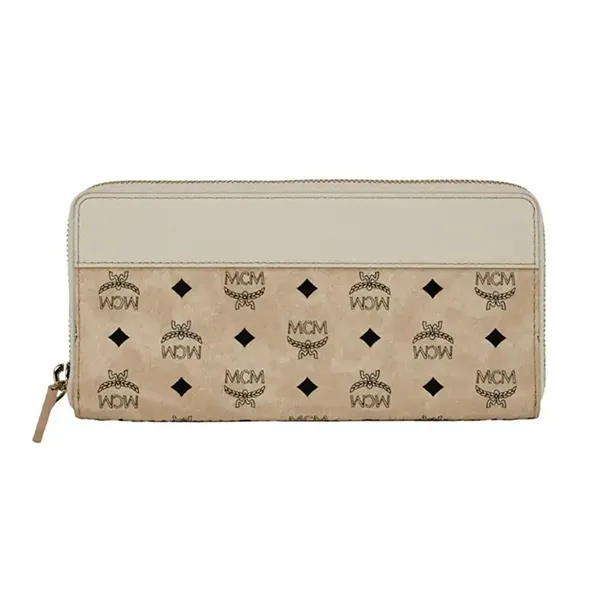 Ví Nữ MCM Leather Wallet Màu Be