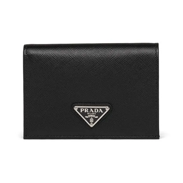 Ví Nữ Prada Small Saffiano Leather Wallet 1MV021_QHH_F0632 Màu Đen