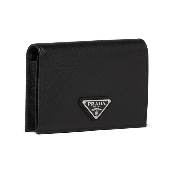 Ví Nữ Prada Small Saffiano Leather Wallet 1MV021_QHH_F0632 Màu Đen