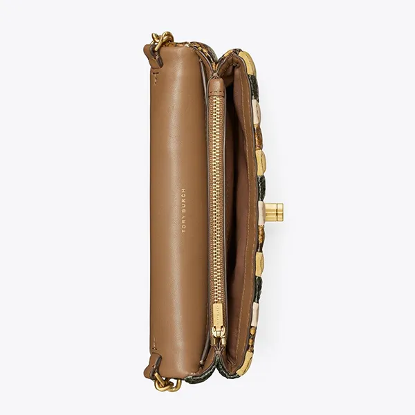 Ví Nữ Tory Burch Kira Chevron Stripe Chain Wallet Phối Màu - Túi xách - Vua Hàng Hiệu