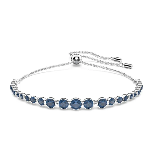 Vòng Đeo Tay Nữ Swarovski Emily Bracelet Mixed Round Cuts, Blue, Rhodium Plated 5663394 Màu Bạc Xanh
