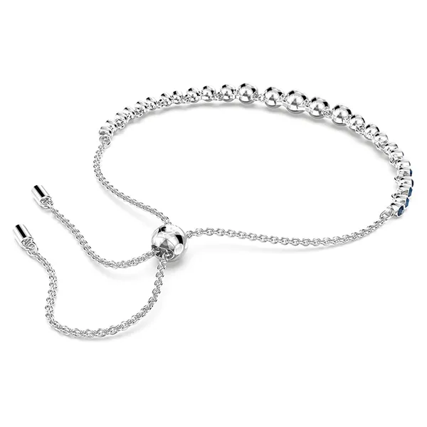 Vòng Đeo Tay Nữ Swarovski Emily Bracelet Mixed Round Cuts, Blue, Rhodium Plated 5663394 Màu Bạc Xanh
