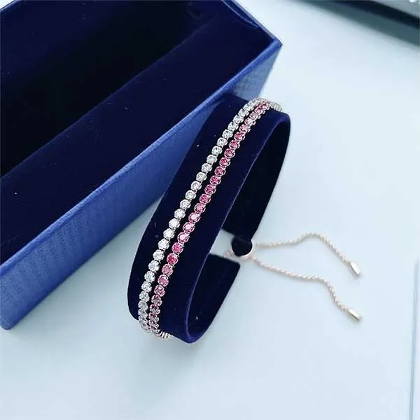 Vòng Đeo Tay Nữ Swarovski Subtle Bracelet Red, Rose Gold-Tone Plated 5646866 Phối Màu