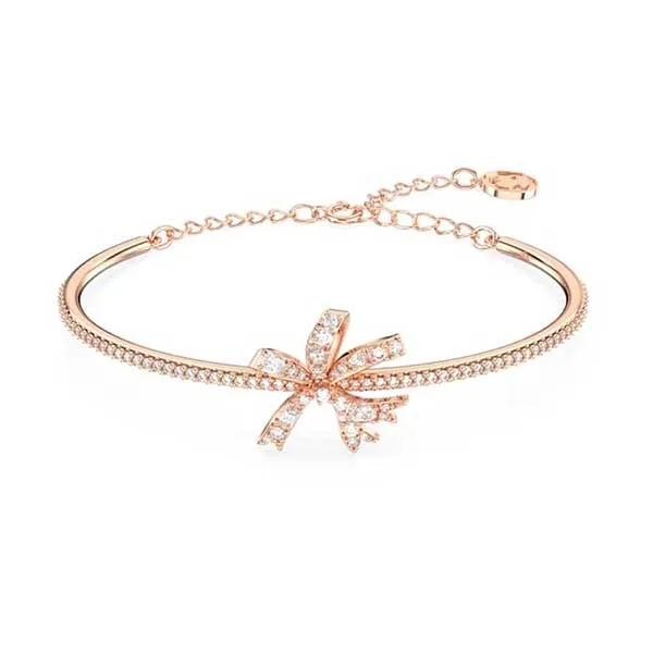 Vòng Đeo Tay Nữ Swarovski Volta Bangle Bow, White, Rose Gold-Tone Plated 5647565 Màu Vàng Hồng