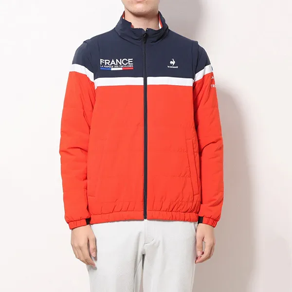 Áo Khoác Nam Le Coq Sportif Golf Jacket QGMUJK05 Màu Cam/Navy