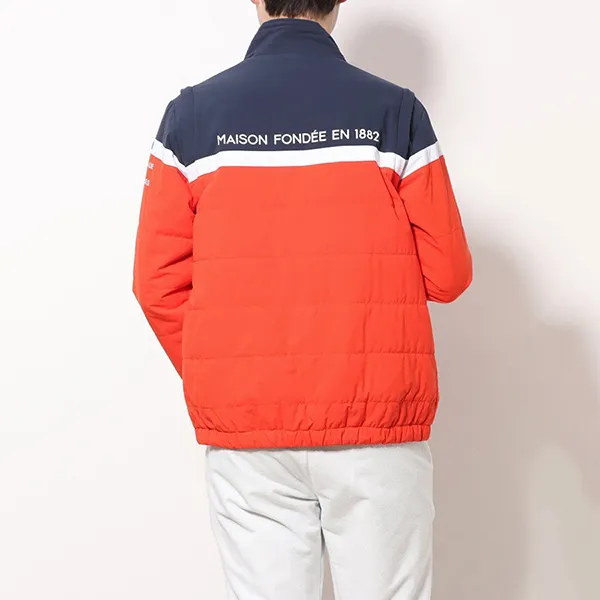 Áo Khoác Nam Le Coq Sportif Golf Jacket QGMUJK05 Màu Cam/Navy