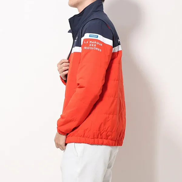 Áo Khoác Nam Le Coq Sportif Golf Jacket QGMUJK05 Màu Cam/Navy