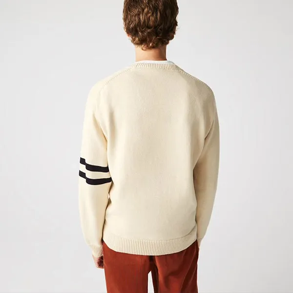 Áo Len Nam Lacoste Men’s Crew Neck Pennants L Badge Wool And Cotton Sweater Beige/Navy Blue AH6789JY1 Màu Be Nhạt Size 4 - Thời trang - Vua Hàng Hiệu