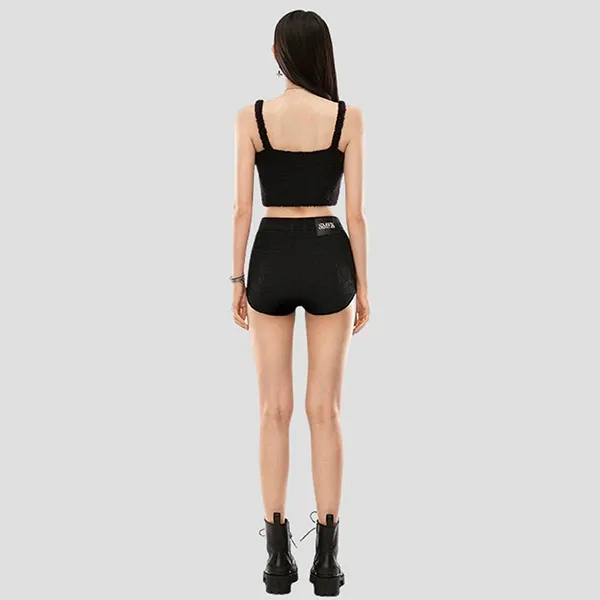 Áo Ngực Nữ SMFK Tank Top Black Knitted With Vintage Logo UTK03B Màu Đen - Thời trang - Vua Hàng Hiệu