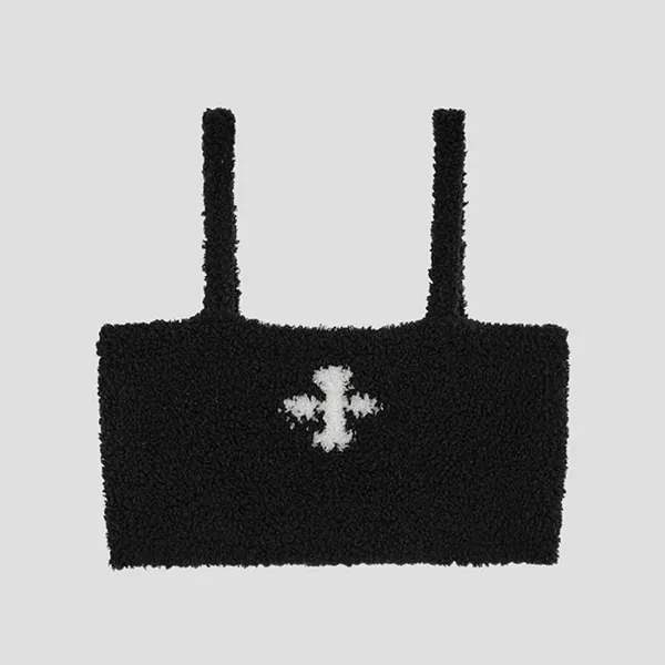Áo Ngực Nữ SMFK Tank Top Black Knitted With Vintage Logo UTK03B Màu Đen - Thời trang - Vua Hàng Hiệu