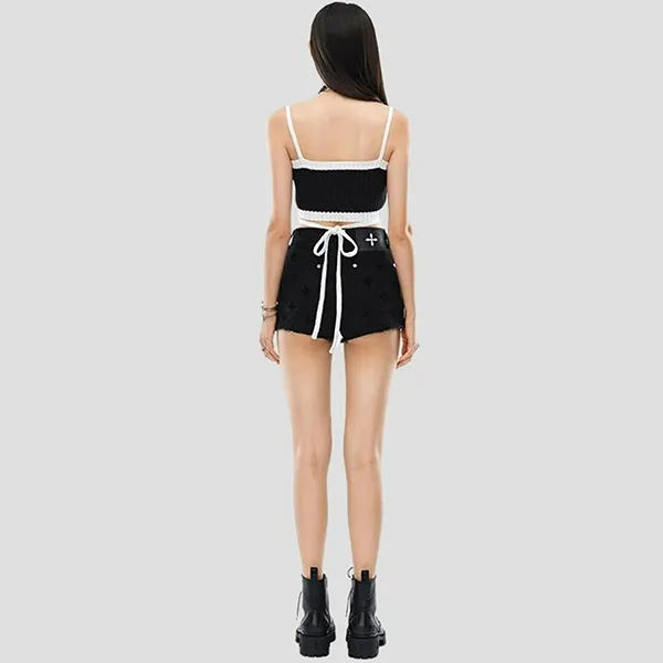 Áo Ngực Nữ SMFK Tank Top Black Knitted With Vintage Logo UTK05B Màu Đen - Thời trang - Vua Hàng Hiệu