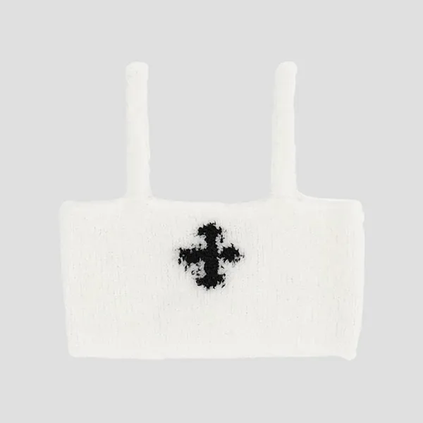 Áo Ngực Nữ SMFK Tank Top White Knitted With Vintage Logo UTK03W Màu Trắng - Thời trang - Vua Hàng Hiệu