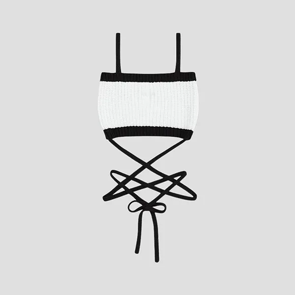 Áo Ngực Nữ SMFK Tank Top White Knitted With Vintage Logo UTK05W Màu Trắng - Thời trang - Vua Hàng Hiệu