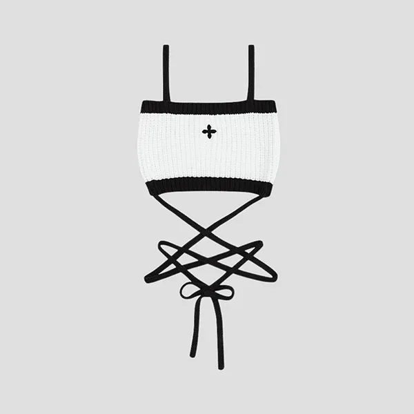 Áo Ngực Nữ SMFK Tank Top White Knitted With Vintage Logo UTK05W Màu Trắng - Thời trang - Vua Hàng Hiệu