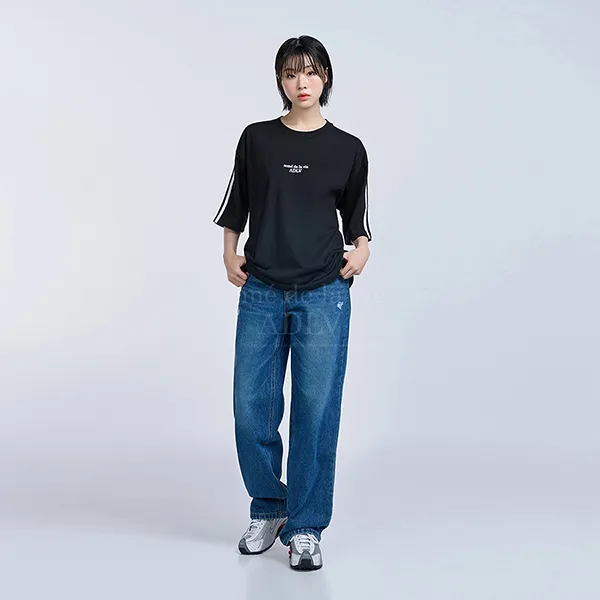 Áo Phông Acmé De La Vie ADLV Basic Logo Printing Track Tshirt Màu Đen Size 1