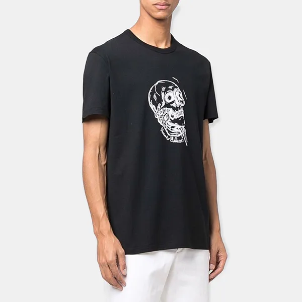 Áo Phông Nam Alexander McQueen Skull T-Shirt 687715QSZ87 Màu Đen Size XS