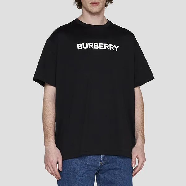 Áo Phông Nam Burberry Black With Logo Printed Tshirt 8055307 Màu Đen
