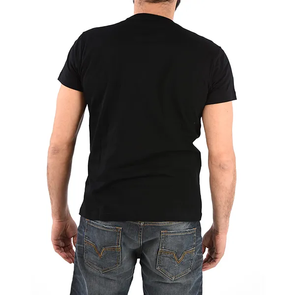 Áo Phông Nam Diesel Logo Print T-Diego-QA Crewneck Tshirt Màu Đen