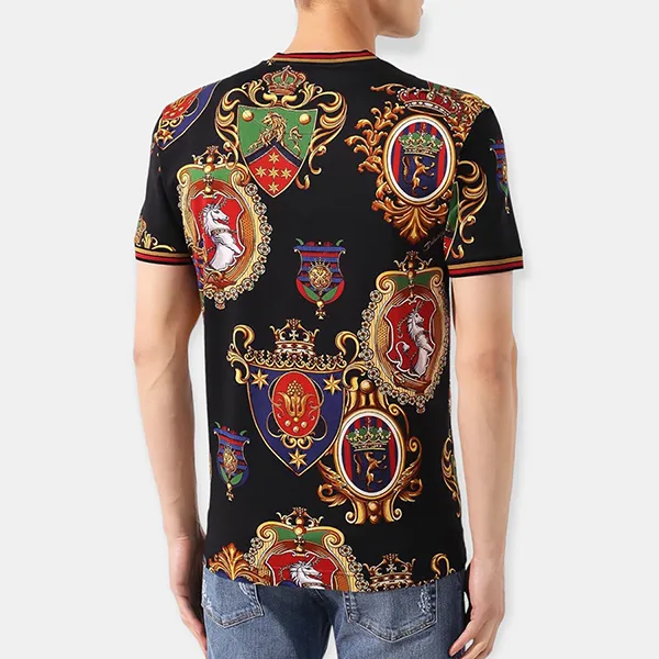 Áo Phông Nam Dolce & Gabbana D&G T-Shirt G8KC0TFS778 Hoạ Tiết Phối Màu Size 44 - Thời trang - Vua Hàng Hiệu