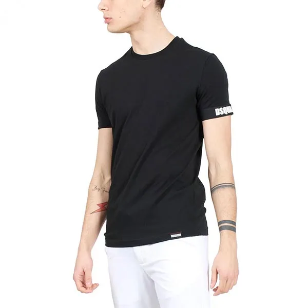 Áo Phông Nam Dsquared2 Black With Logo Printed Tshirt D9M3S4530001 Màu Đen