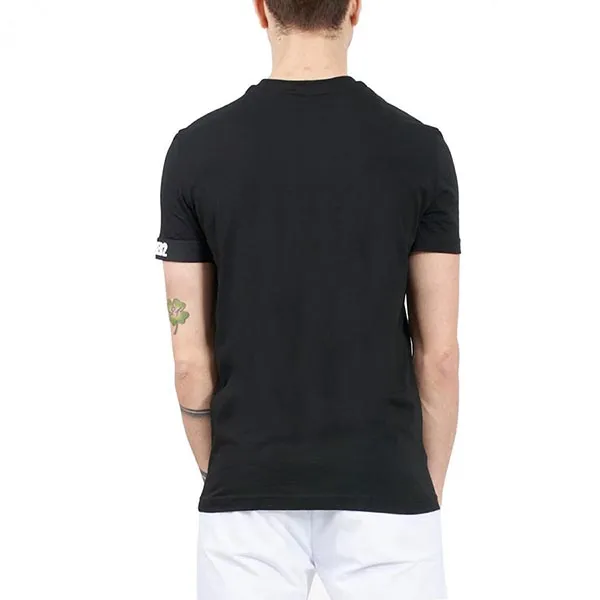 Áo Phông Nam Dsquared2 Black With Logo Printed Tshirt D9M3S4530001 Màu Đen