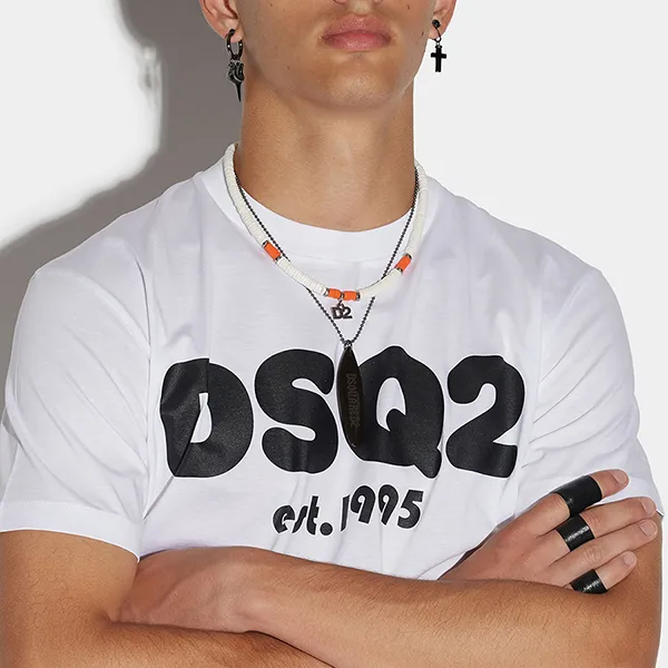 Áo Phông Nam Dsquared2 Cool T-Shirt S74GD1086S23009100 Màu Trắng Size S