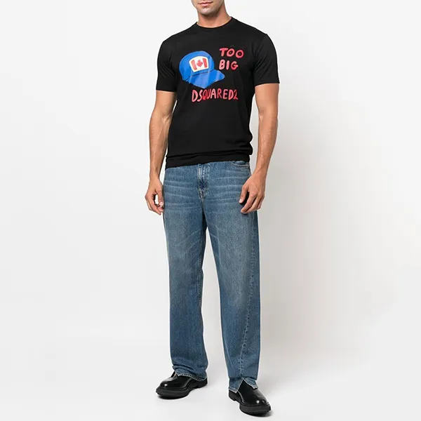 Áo Phông Nam Dsquared2 Coton T-Shirt S71GD1185S23009 Màu Đen Size S - Thời trang - Vua Hàng Hiệu