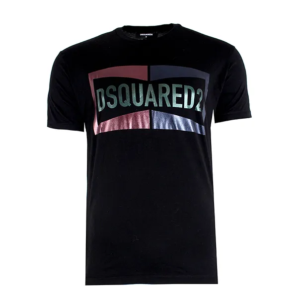 Áo Phông Nam Dsquared2 Graphic Metallic Tee Shirt S71GD0996 Màu Đen Size M