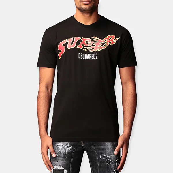 Áo Phông Nam Dsquared2 Super Cotton T-Shirt S71GD0996 Màu Đen Size S