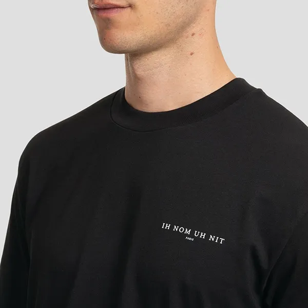 Áo Phông Nam Ih Nom Uh Nit Black With Mask Logo Printed Tshirt NUS23231 009 Màu Đen - Thời trang - Vua Hàng Hiệu