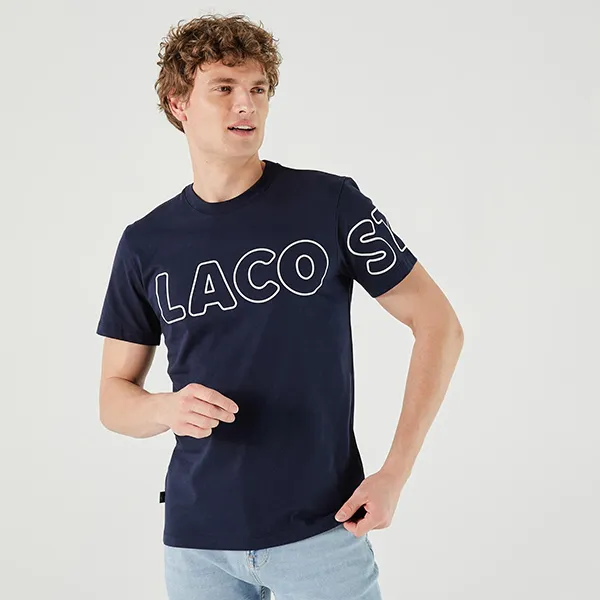 Áo Phông Nam Lacoste Men's Regular Fit TH1741166 Màu Xanh Navy Size 3