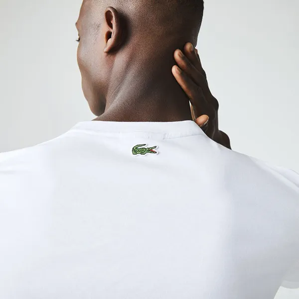Áo Phông Nam Lacoste Men Regular Fit TShirt TH0061001 Màu Trắng Size 3