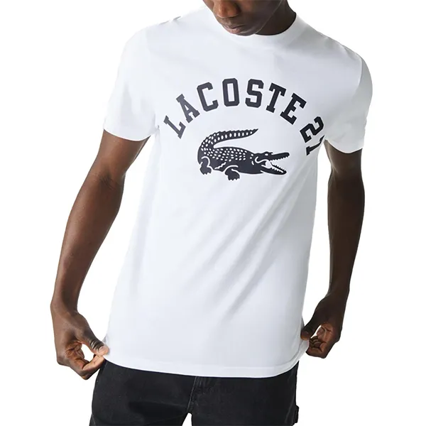 Áo Phông Nam Lacoste Men Regular Fit TShirt TH0061001 Màu Trắng Size 3