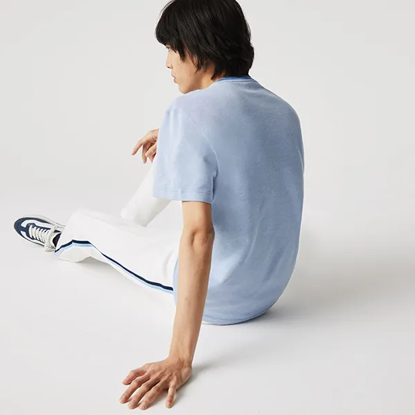 Áo Phông Nam Lacoste Men's Regular Fit TH50755MM T-Shirt Màu Hồng San Hô Size 5